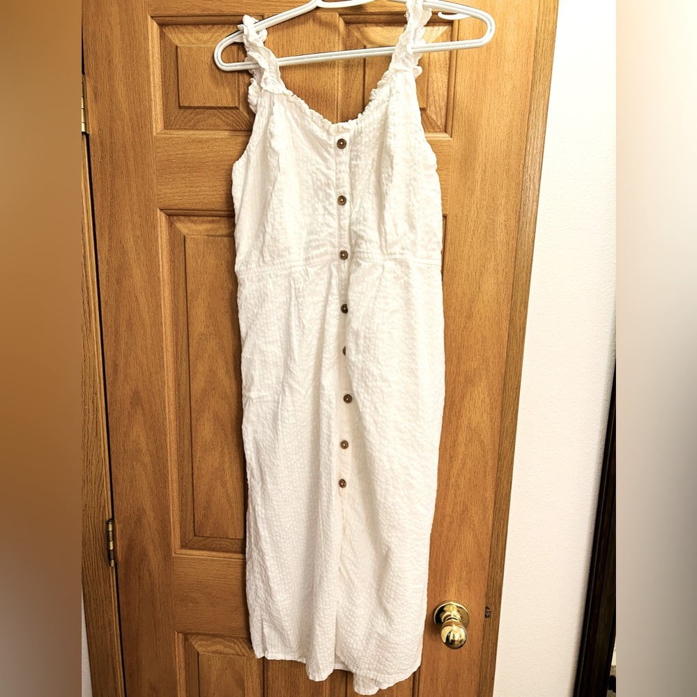 White Cotton Summer Dress - Large